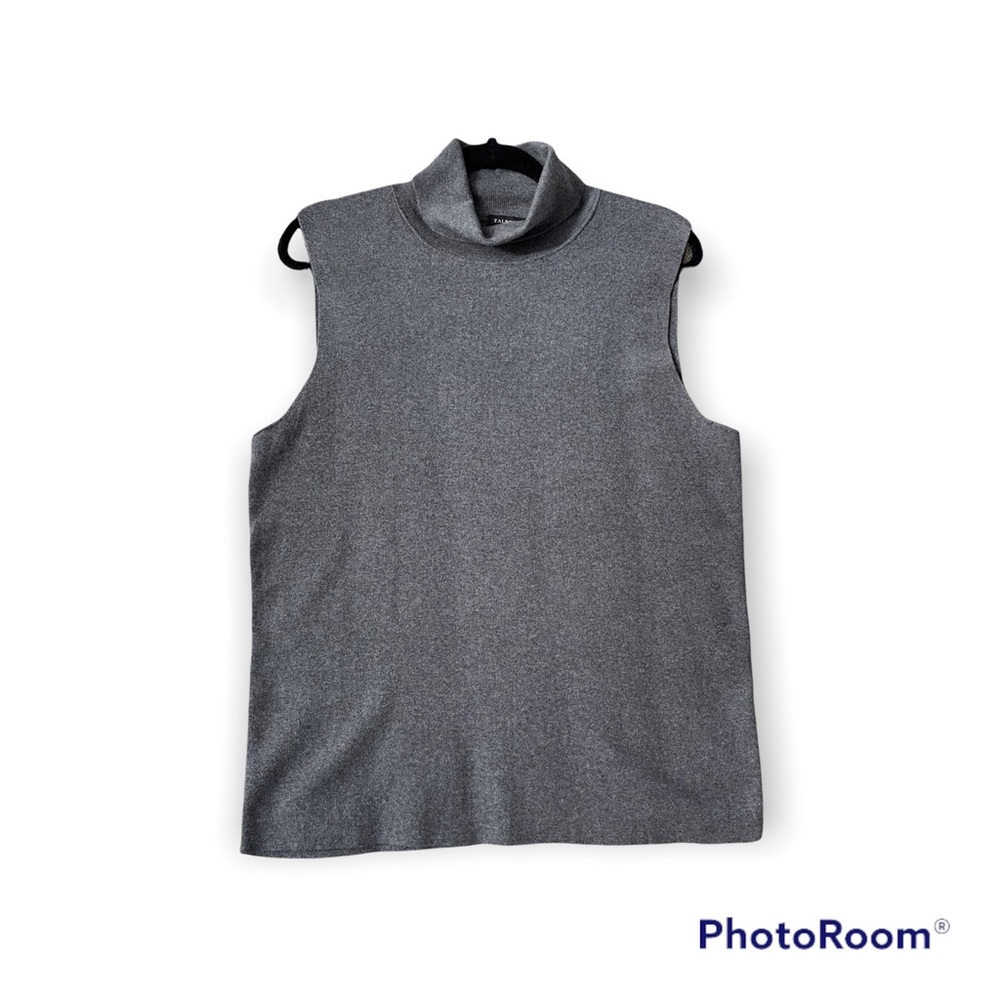 Talbots sleeveless Sweater Turtleneck NEW XL Dark Grey
